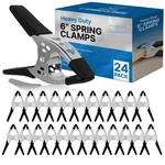 Lot Of 24-6 Inch Spring Clamp Large Super Heavy Duty Metal Black 3. Fixed Price $77.40.