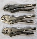 3 Vtg Petersen Dewitt #10WR, #10CR, #10CR" - 10" Vise Grip Pliers Usa. Fixed Price $27.99.