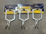 (3) New Irwin 9" Vise-grip Large Capacity C-clamp 9DR 4-1/2". Fixed Price $78.58.