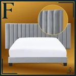 Finch Gramercy Channel Tufted Upholstered Bed King Size Grey Velvet. Fixed Price $438.99.