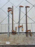 Vintage Jorgensen #3706 Sliding Clamps 6" 3701/3703 28" Bar, Wood Handles. Fixed Price $30.00.