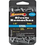 Arrow RLS1/8IP Pop Rivet, Long, 1/2 In Grip, Steel, 100/PK. Fixed Price $17.79.