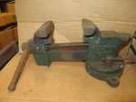 Vintage Bench Vise Fulton # 5190 Flat & Pipe Jaws 3-1/2" Swivel Base Well Kept. Fixed Price $69.88.