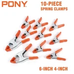 Pony 10-PIECE 6-INCH 4-INCH Heavy Duty Metal Spring Clamps Set 2" 1" Jaw Opening. Fixed Price $26.99.
