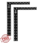 Powertec 8"X12" Carpenter Square Ruler Right Angle Woodworking Tool 2PK. Fixed Price $20.00.