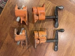 2 Sets Of Vintage 503 Pony Bar Clamps For 1" Pipe Made U.s.a Large Spin Crank. Fixed Price $24.70.
