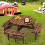 Circular Picnic With Bench Wooden Round Suitable For Backyard Garden. Fixed Price $299.99.