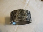 Beautiful Clamp Bracelet Silver & Gold Tone Textured 1 3/8 Inch Wide Unique. Fixed Price $14.95.