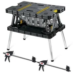 Keter Folding Portable Workbench Sawhorse *comes With Clamps* Worktable 197283. Fixed Price $112.39.
