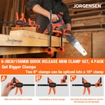 Jorgensen 6" Spreader/bar Clamp Set 4 Pack One-hand Light Duty E-z Hold Us. Fixed Price $32.99.