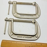 Vintage Lot Of (2) Brink & Cotton No. 144 4" Inch Machinist C-clamp Set. Fixed Price $29.95.