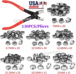 130X Assorted Hose Clamp Stainless Steel Ear Cinch Rings Crimp Pinch Set Pliers. Fixed Price $20.25.