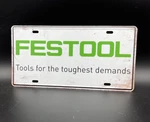 License Plate With Festool Logo White. Fixed Price $19.99.