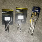 Klein Tools 38630 6IN C-clamp & Irwin 10R 10IN Locking Pliers Set. Fixed Price $36.00.