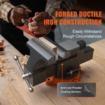 6-IN Ductile Iron Bench Vise, 360 Swivel Base, Anvil & Pipe Clamp. Fixed Price $87.55.