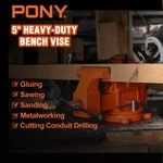 Pony 5-IN Heavy-duty Bench Vise Utility Combination Pipe Swivel Base. Fixed Price $99.99.
