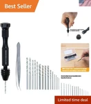Precision Pin Vise Hand Drill With 25PCS Micro Twist Bits Set (0.5-3.0MM). Fixed Price $16.01.