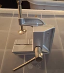Vintage Stanley 81-702 Aluminum Corner Clamp On Bench Vise, 5" Jaws. Fixed Price $50.00.