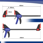 Workpro 2PC 12" Light Duty Bar One Hand Quick-release Wood F Clampspreader. Fixed Price $23.99.