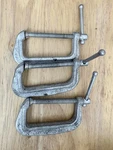 Lot Of 3 Vintage No. 112 2-INCH C-clamps Cast Iron Shop Woodworking. Fixed Price $19.99.