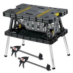 Keter Portable Folding Tool Storage Stand Workbench Sawhorse W/ 12" Clamps. Fixed Price $112.39.