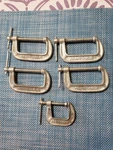5 Adjustable C-CLAMPS,4 1420-2 & 1410 1" Vintage Lot. Fixed Price $24.95.