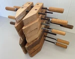 Vintage Wood Hand Screw Clamp Set 7PC Jorgensen Usa 14 10 8 Carpenter. Fixed Price $89.99.