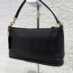 Coach 9311 Vintage Shoulder Bag Ziplock Leather Black Gold Silver Hardware Japan. Fixed Price $155.00.