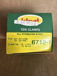 Ideal 6712-1 Worm Gear Hose Clamps #12 Size Lot Of Stainless 200 & 410 / K1. Fixed Price $5.99.