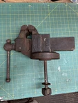 Antique Cast Iron Prentiss Vise Co. Bull Dog No 91 Bench 3 " Jaws. Fixed Price $135.00.