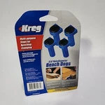 (4 Pieces) Kreg KKS1070: Bench Dogs 3/4" Hole Stops Blue Clamping Accessories. Fixed Price $19.99.