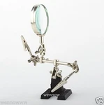 Third Helping Hand Magnifier W/ Clamps Jewelers Tool Sturdy Stand, Clips. Fixed Price $22.94.