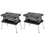 Keter Folding Portable Workbench Sawhorse W/12 Clamps, Black/yellow (2 Pack). Fixed Price $224.78.