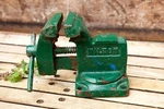 Vintage Chippy Wilton Rotating Swivel Grip Vise 8 Long By 6 Tall With 3 Jaws. Fixed Price $145.00.