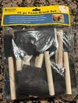 New 10 Piece Foam Paint Brush Set W/ Wood Handle Iit 1" 2" 3" 4" Lot. Fixed Price $9.15.