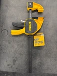 Dewalt 12 In. 600 Lb. Trigger Clamp W/3.75 Throat Depth Missing Jaw. Fixed Price $29.99.