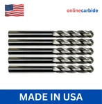 5 Pack 1/4" Solid Carbide End Mills Flute Ball Nose Center Cutting Cnc Usa. Fixed Price $76.75.