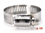 Ten Sae Size 16, 13/16" 1-1/2" All 300 Ss Steel Worm Drive Hose Clamps JW016S. Fixed Price $10.94.