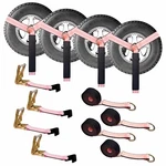Usa 4 Set 2" X 10' Side Mount Wheel Net Tie Down Lasso Strap Ratchet W/flat Hook. Fixed Price $68.27.