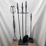 5 Piece Set! Cast Iron Fireplace Pit Toolset Poker Broom Shovel Brush. Fixed Price $57.95.