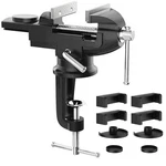 Housolution Inch Universal Swivel Base Table Vise, 360 Rotating Bench Black. Fixed Price $38.24.