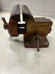 Vintage Wilton Swivel Metal Bench Vise 121068 3.5" Usa Red Workshop Tool. Fixed Price $44.99.