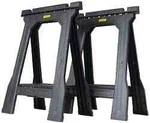 Stanley Folding Sawhorse X96 Twin Pack Gray, 5 32". Fixed Price $62.39.
