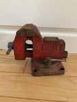 Vintage Wilton Bench Vise Antique 3.5" Jaws Red W/ Swivel Base Made Usa. Fixed Price $35.25.