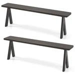 3-PERSON Outdoor Bench Set Of 2 With 800 Lbs Bearing Capacity For Garden. Fixed Price $129.99.