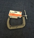 (qty 2) Bessey CM40: In. Drop Forged C-clamp, Black, 3 Throat Depth. Fixed Price $22.49.