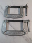 Vintage Sears 66704 4" & 66703 3" Aluminum C-clamps Usa. Fixed Price $30.00.