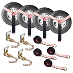 Usa 4 Set 2" 10' Ratchet Wheel Lift Lasso Strap W/ Chain Extension For Towing. Fixed Price $65.56.