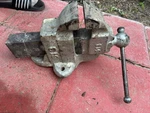 Antique Cast Iron Prentiss Vise Co. Bull Dog No 91 Bench 3 " Jaws. Fixed Price $150.00.