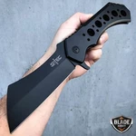 12" Giant Tactical Assisted Open Pocket Knife Cleaver Razor Folding Blade Black. Fixed Price $25.95.